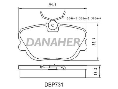 DBP731 DANAHER Комплект тормозных колодок, дисковый тормоз