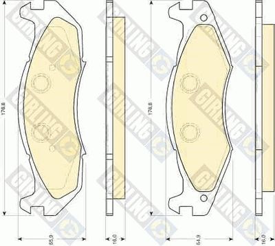 6112075 GIRLING Комплект тормозных колодок, дисковый тормоз