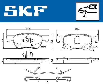 VKBP80291A SKF Комплект тормозных колодок, дисковый тормоз