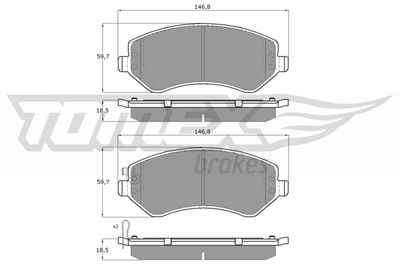 TX1493 TOMEX Brakes Комплект тормозных колодок, дисковый тормоз