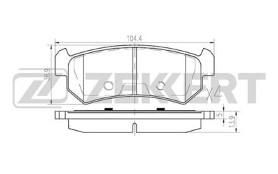 BS1308 ZEKKERT Комплект тормозных колодок, дисковый тормоз