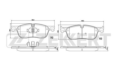 BS1295 ZEKKERT Комплект тормозных колодок, дисковый тормоз