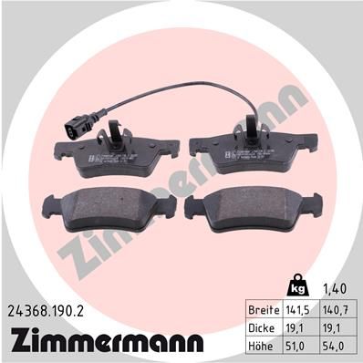 243681902 ZIMMERMANN Комплект тормозных колодок, дисковый тормоз