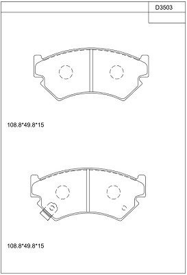 KD3503 ASIMCO Комплект тормозных колодок, дисковый тормоз