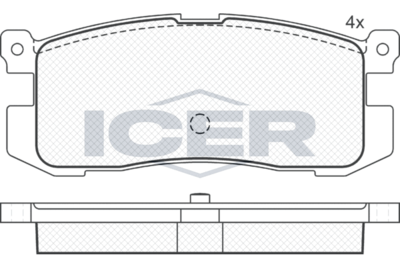 181160 ICER Комплект тормозных колодок, дисковый тормоз