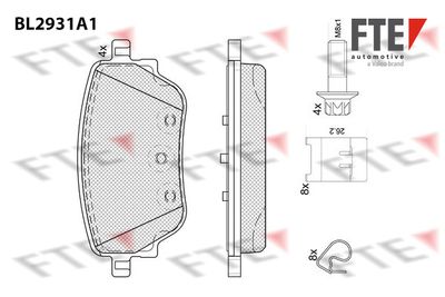 BL2931A1 FTE Комплект тормозных колодок, дисковый тормоз