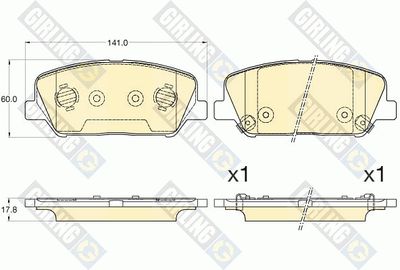 6135826 GIRLING Комплект тормозных колодок, дисковый тормоз