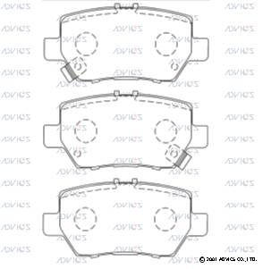 SN439P ADVICS Комплект тормозных колодок, дисковый тормоз