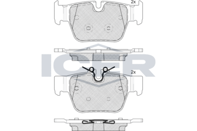 182393 ICER Комплект тормозных колодок, дисковый тормоз