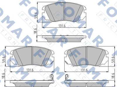 FO870181 FOMAR Friction Комплект тормозных колодок, дисковый тормоз