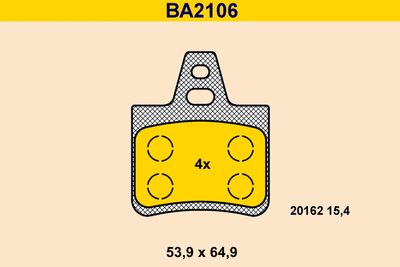 BA2106 BARUM Комплект тормозных колодок, дисковый тормоз