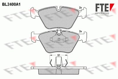 BL2400A1 FTE Комплект тормозных колодок, дисковый тормоз