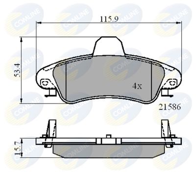 CBP01235 COMLINE Комплект тормозных колодок, дисковый тормоз