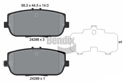 BPD2123 BENDIX Braking Комплект тормозных колодок, дисковый тормоз