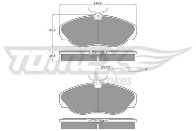 TX1172 TOMEX Brakes Комплект тормозных колодок, дисковый тормоз