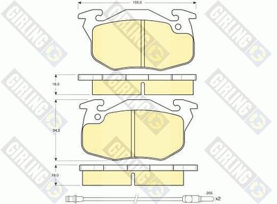 6103273 GIRLING Комплект тормозных колодок, дисковый тормоз