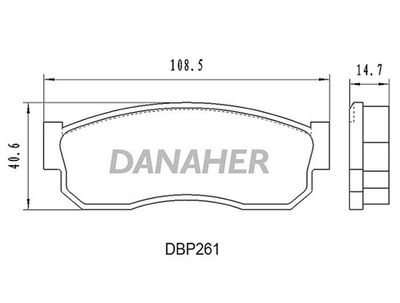 DBP261 DANAHER Комплект тормозных колодок, дисковый тормоз