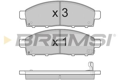 BP3296 BREMSI Комплект тормозных колодок, дисковый тормоз