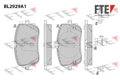 BL2929A1 FTE Комплект тормозных колодок, дисковый тормоз