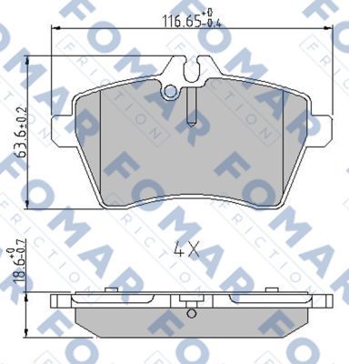 FO929681 FOMAR Friction Комплект тормозных колодок, дисковый тормоз