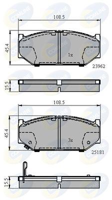 CBP3998 COMLINE Комплект тормозных колодок, дисковый тормоз