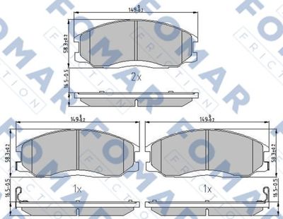 FO934581 FOMAR Friction Комплект тормозных колодок, дисковый тормоз