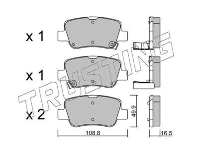 8980 TRUSTING Комплект тормозных колодок, дисковый тормоз