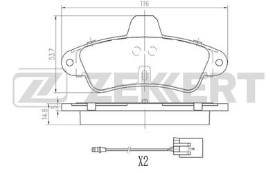 BS2871 ZEKKERT Комплект тормозных колодок, дисковый тормоз