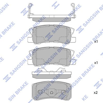 SP2076 Hi-Q Комплект тормозных колодок, дисковый тормоз