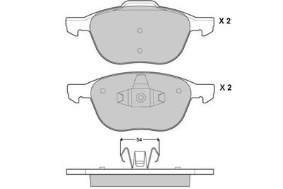 121133 E.T.F. Комплект тормозных колодок, дисковый тормоз