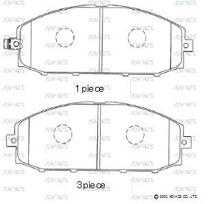 SN957P ADVICS Комплект тормозных колодок, дисковый тормоз