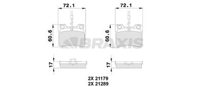 AB0108 BRAXIS Комплект тормозных колодок, дисковый тормоз