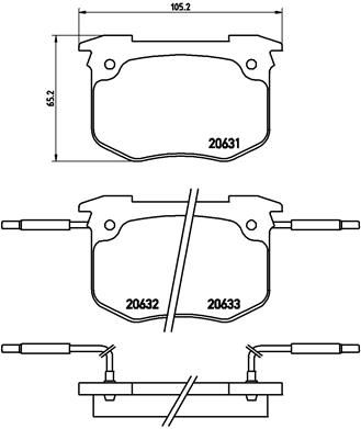 P68011 BREMBO Комплект тормозных колодок, дисковый тормоз