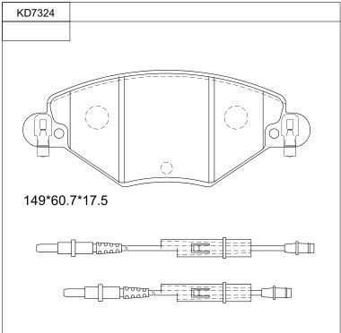 KD7324 ASIMCO Комплект тормозных колодок, дисковый тормоз