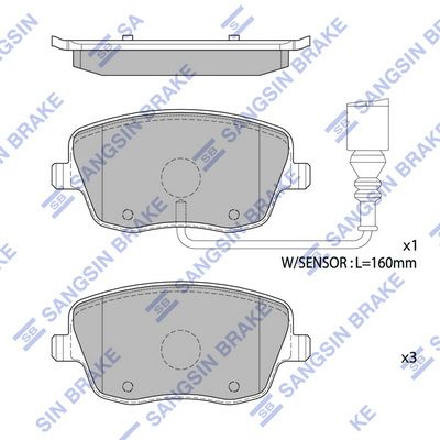 SP1806A Hi-Q Комплект тормозных колодок, дисковый тормоз