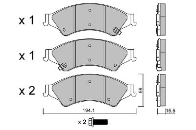 BPFO1017 AISIN Комплект тормозных колодок, дисковый тормоз