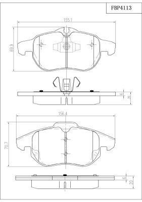 FBP4113 FI.BA Комплект тормозных колодок, дисковый тормоз