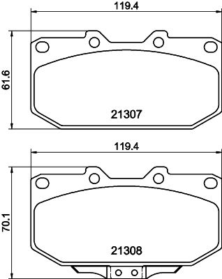 8DB355026891 HELLA PAGID Комплект тормозных колодок, дисковый тормоз