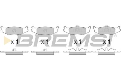 BP3390 BREMSI Комплект тормозных колодок, дисковый тормоз