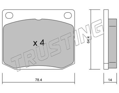 0201 TRUSTING Комплект тормозных колодок, дисковый тормоз