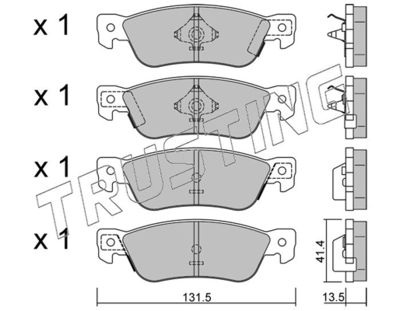 3680 TRUSTING Комплект тормозных колодок, дисковый тормоз
