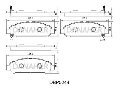 DBP5244 DANAHER Комплект тормозных колодок, дисковый тормоз