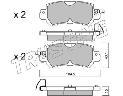 9860 TRUSTING Комплект тормозных колодок, дисковый тормоз