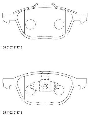 KD6798 ASIMCO Комплект тормозных колодок, дисковый тормоз