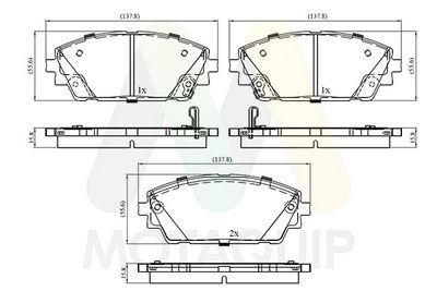 LVXL2065 MOTAQUIP Комплект тормозных колодок, дисковый тормоз