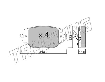 13460 TRUSTING Комплект тормозных колодок, дисковый тормоз