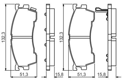 0986495265 BOSCH Комплект тормозных колодок, дисковый тормоз