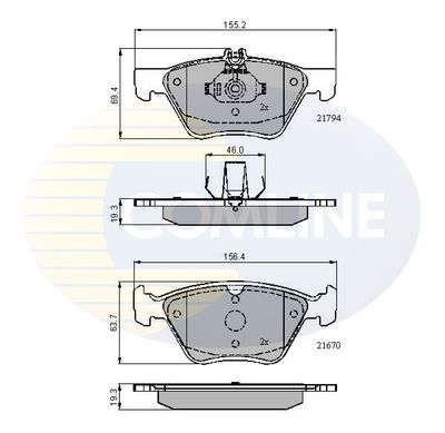 CBP0913 COMLINE Комплект тормозных колодок, дисковый тормоз