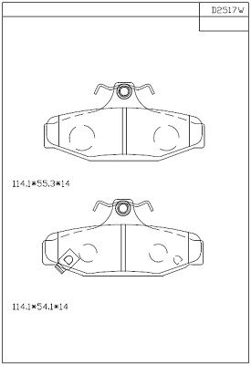 KD2517W ASIMCO Комплект тормозных колодок, дисковый тормоз