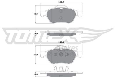 TX1351 TOMEX Brakes Комплект тормозных колодок, дисковый тормоз